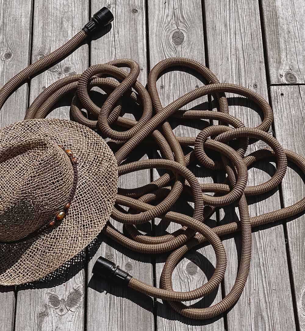 Gartenschlauch 25m Natur ausgelegt