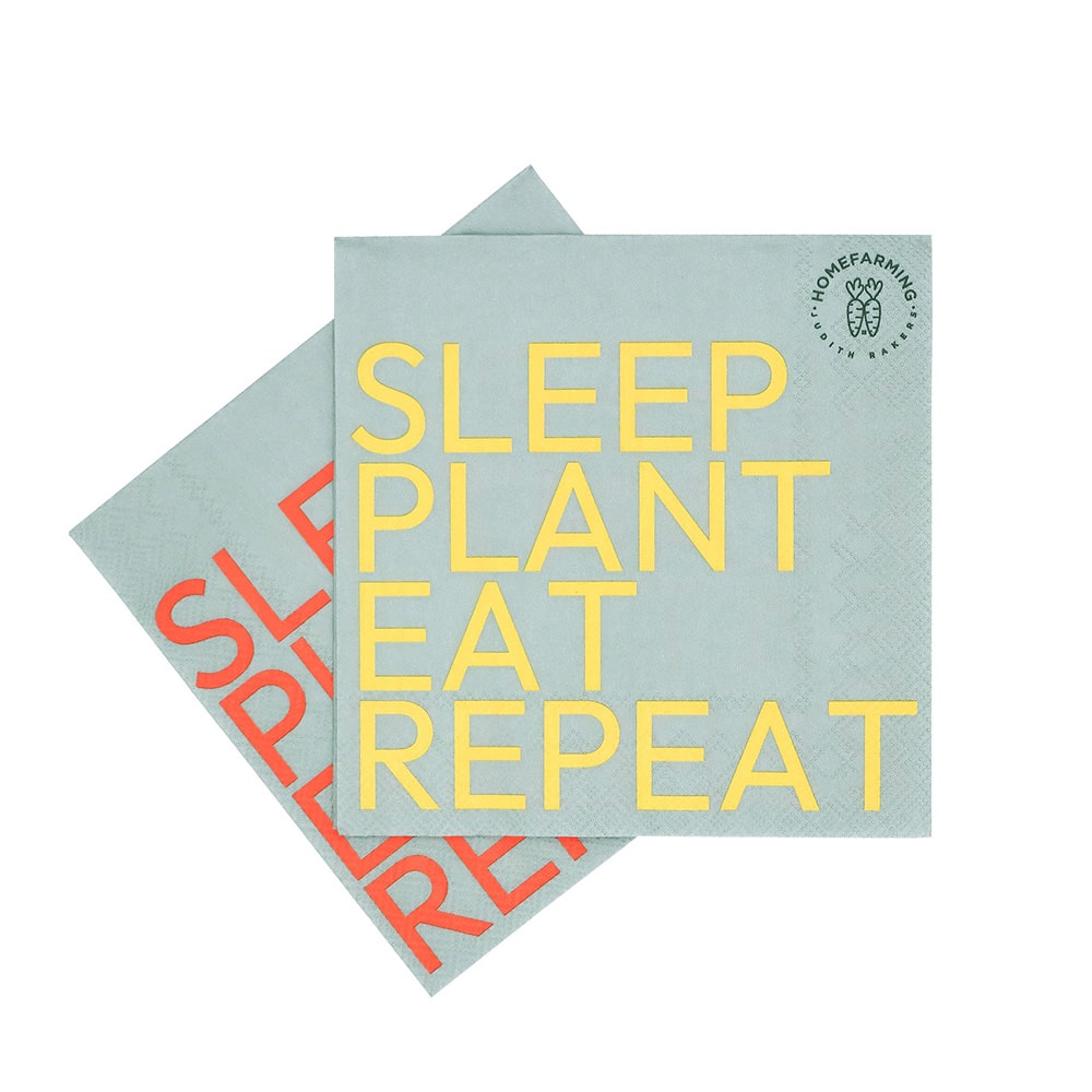 Homefarming Serviette "Sleep-Plant-Eat-Repeat"