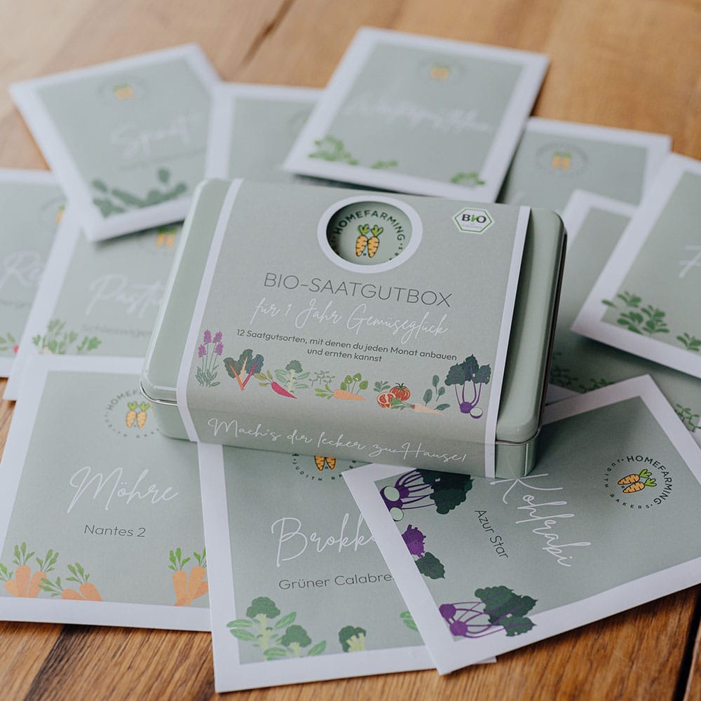 Bio-Saatgutbox fürs ganze Jahr