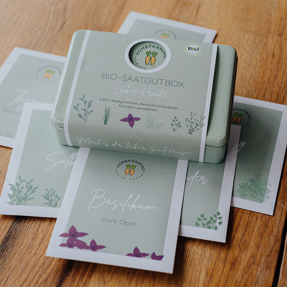 Bio-Saatgutbox Lecker Kräuter