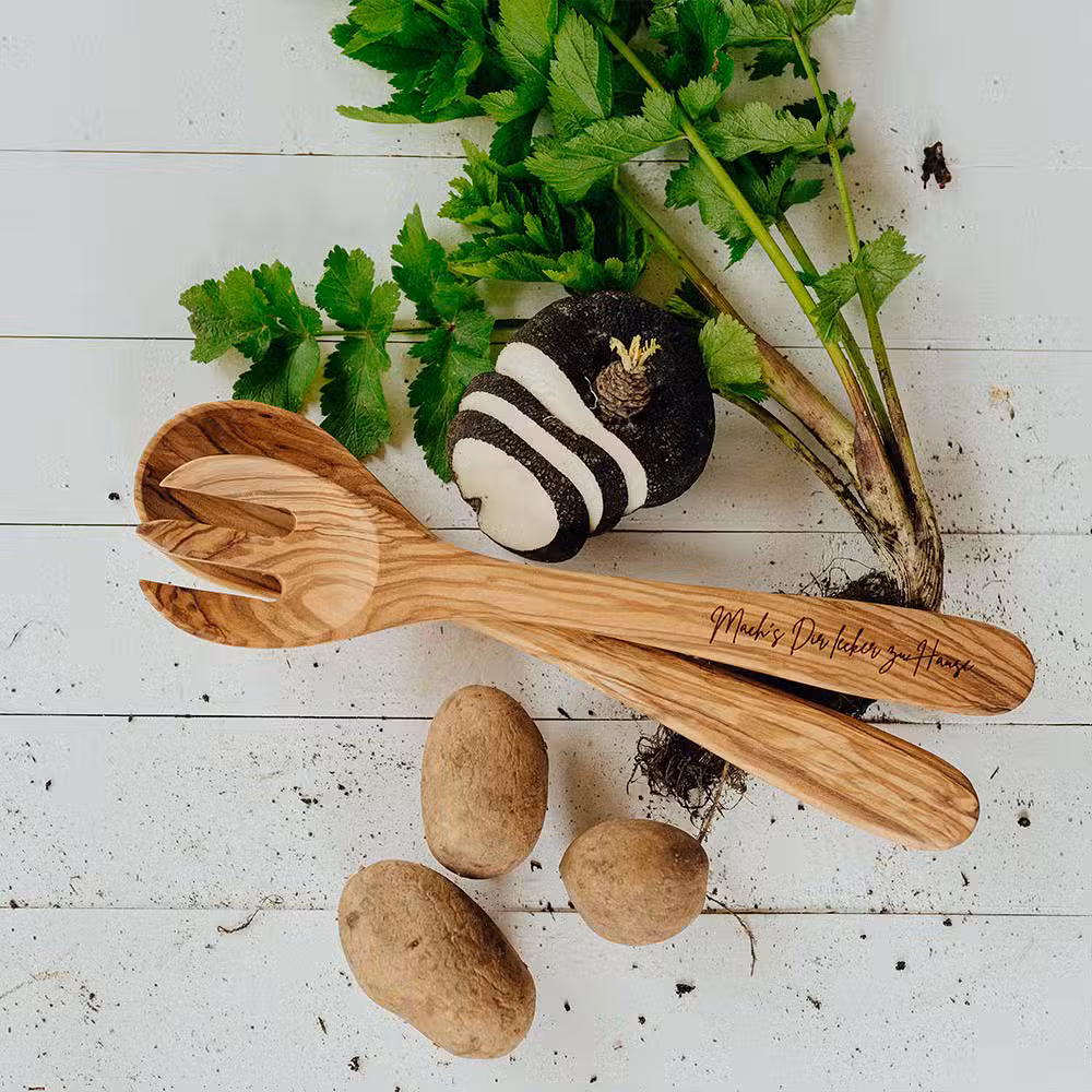 Salatbesteck Olivenholz Homefarming