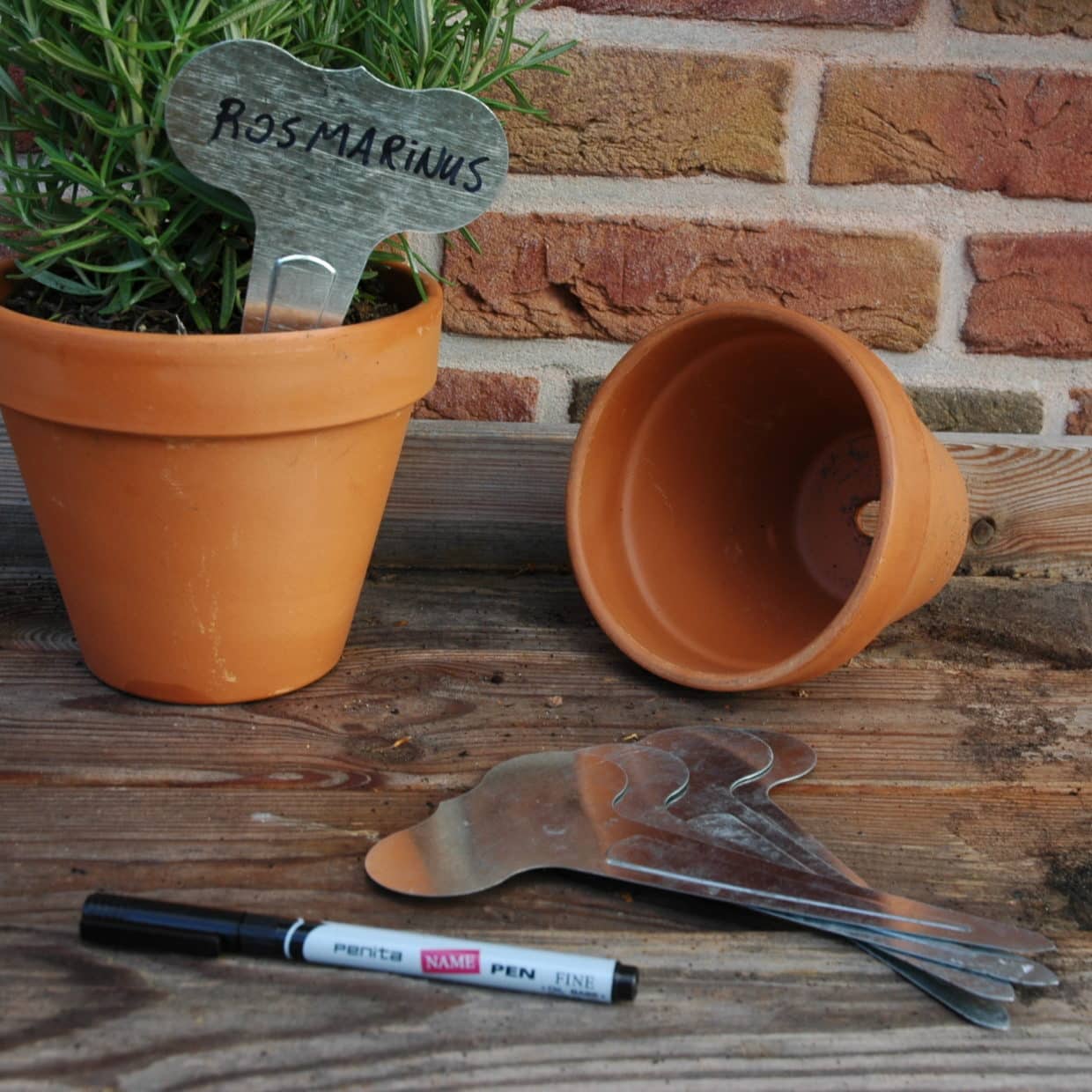 Pflanzschilder Zink mit Stift