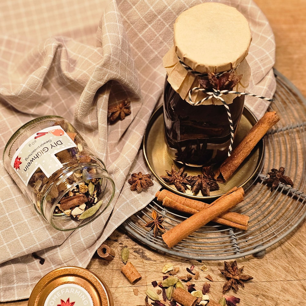 Glühwein Sirup schön angerichtet