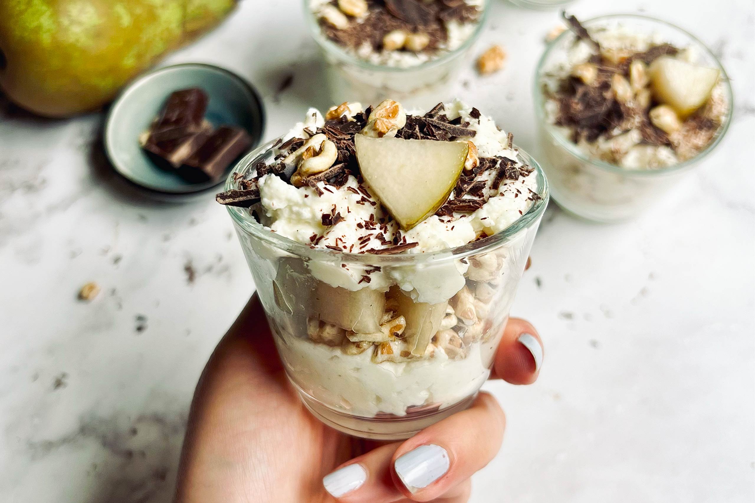 Birnen-Bittermandel-Trifle Rezept