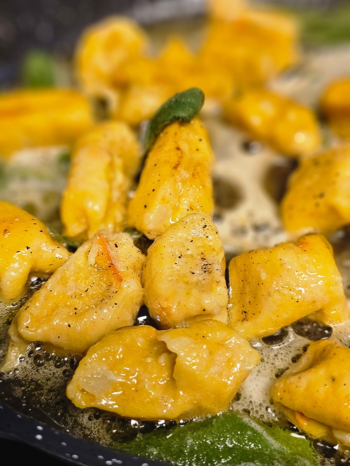 Kürbis Gnocci braten