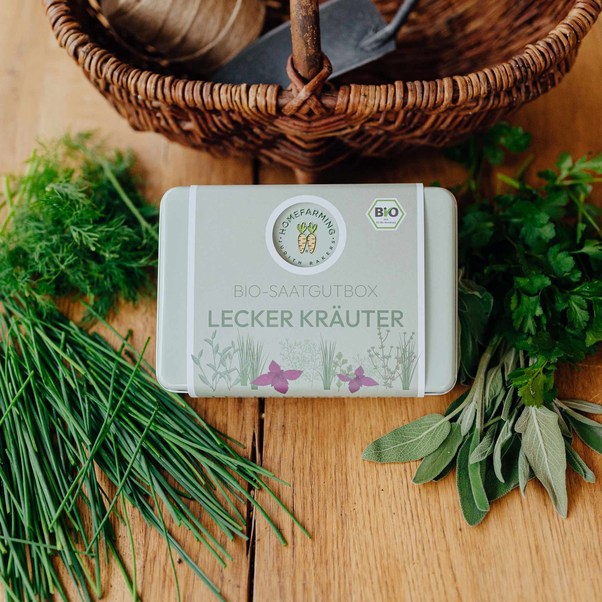 Bio-Saatgutbox Lecker Kräuter