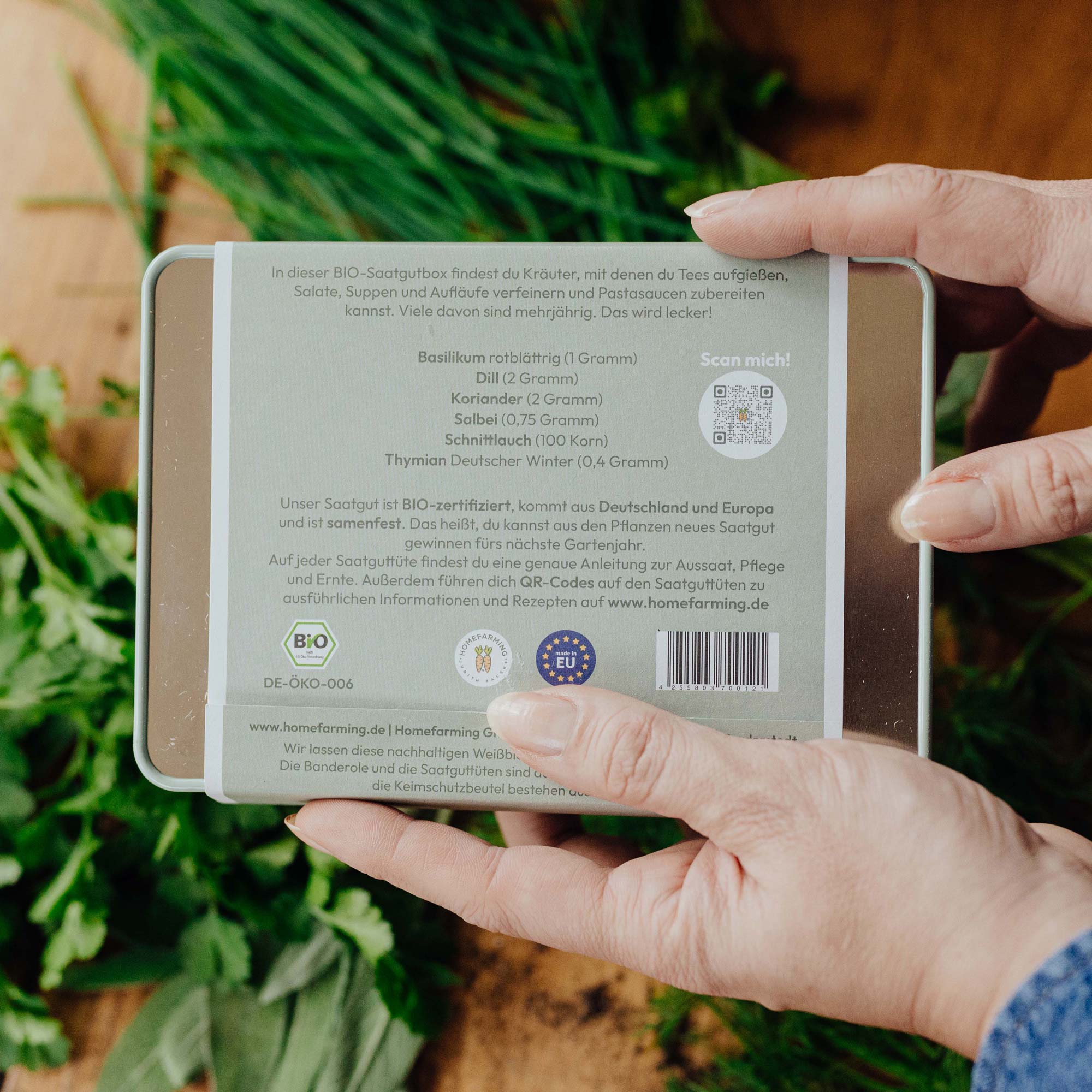 Bio-Saatgutbox Lecker Kräuter