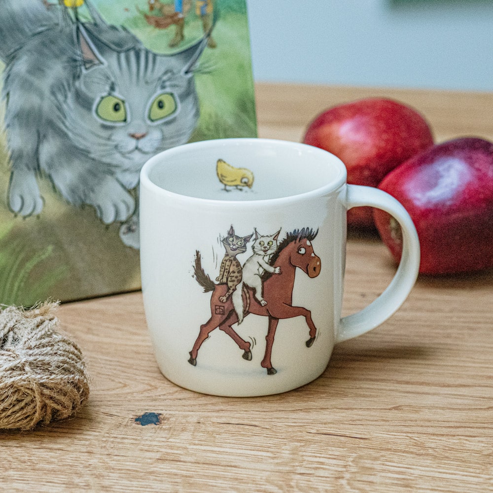 Porzellanbecher "Reitstunde mit Charlie"