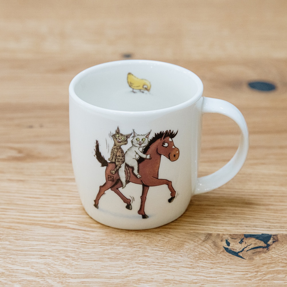 Porzellanbecher "Reitstunde mit Charlie"