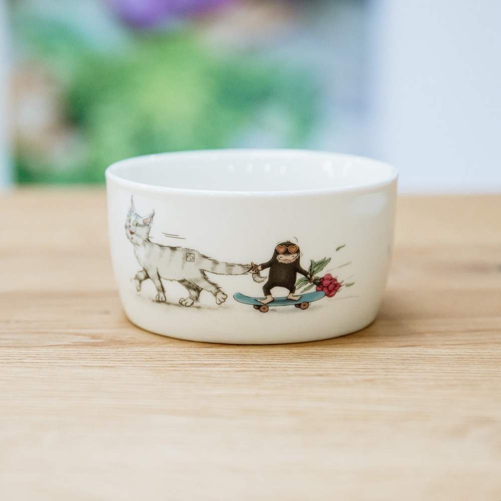 Porzellanschale "Kater Jack und Maulwurf Günter"